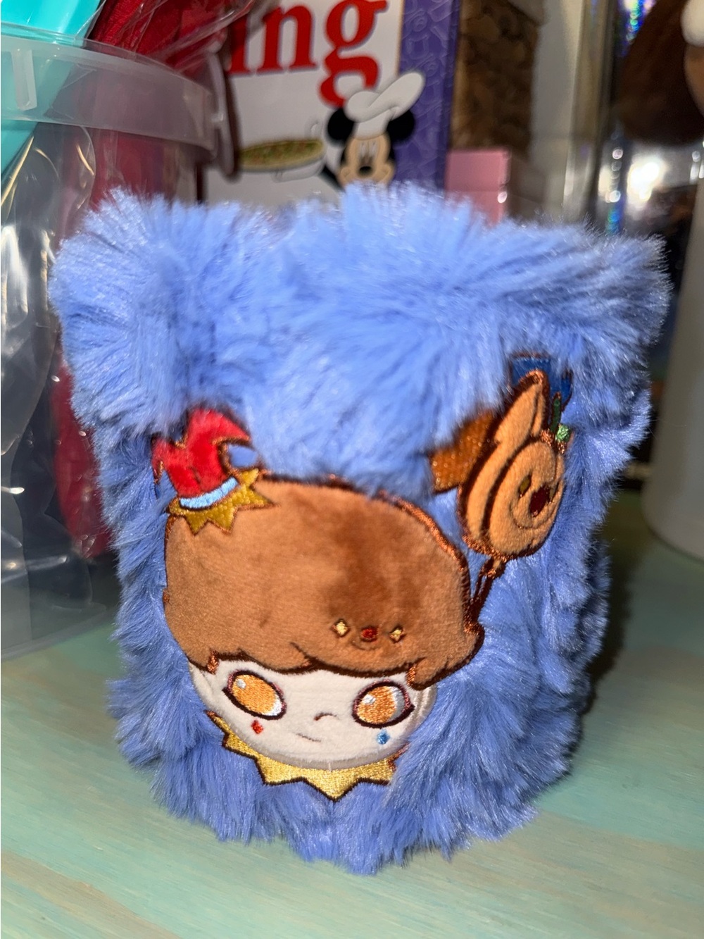 Popmart Dimoo Blue Fuzzy Character Pencil Cup